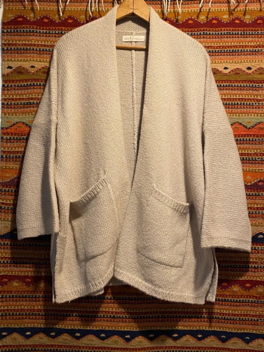 Bare Knitwear Alpaca Kimono Coat in Oatmeal